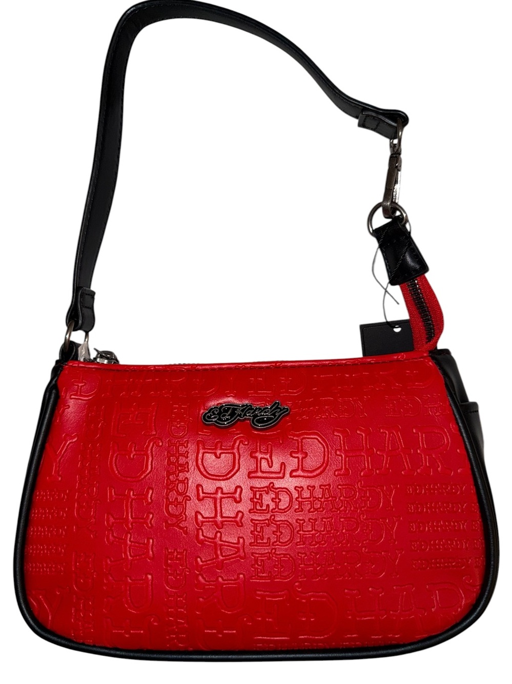 Ed Hardy Red Shoulder Bag with Black Strap